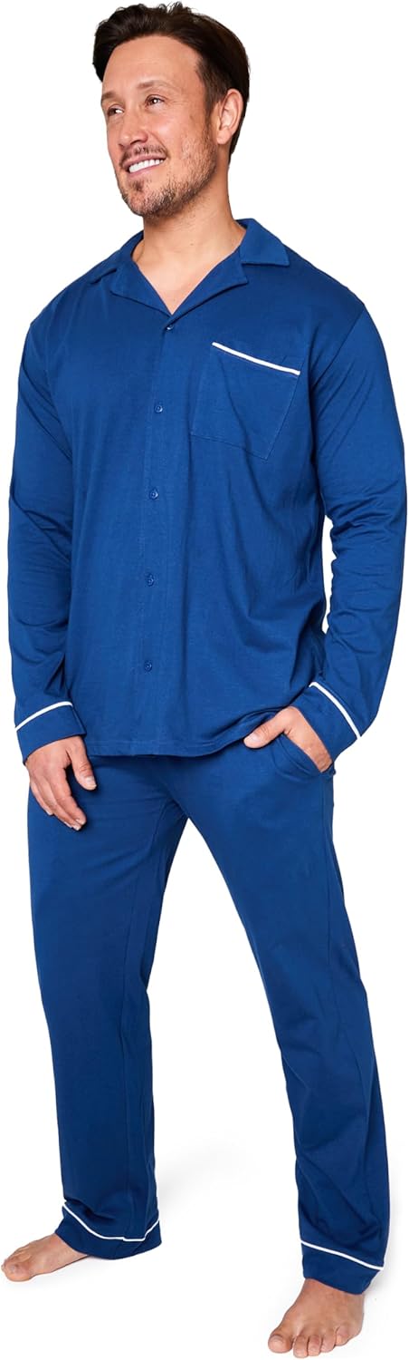 CityComfort Mens Pyjamas Set - Classic Button Down Nightwear Long Sleeve & Bottoms PJs Cosy Lounge Wear M-3XL - Sleepwear Gifts for Him