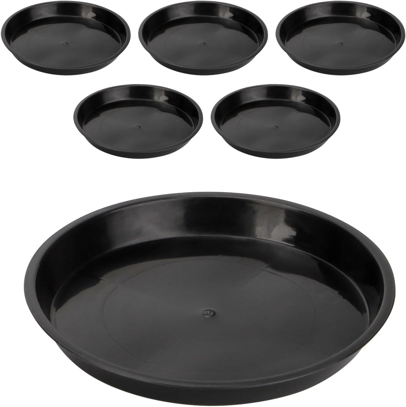6 Pack 8 Inch Plant Saucer Tray, Heavy Duty Round Plant Drip Trays for Pot Plant Saucers for Indoors Outdoor, Plant Water Tray Flower Pot Container Accessories for Flower Planters (8in)