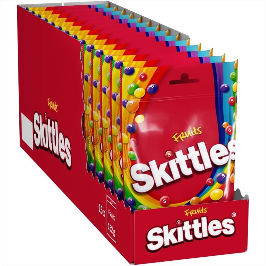 Skittles Fruits Sweet Bag, 136g x 15 (Full Case)