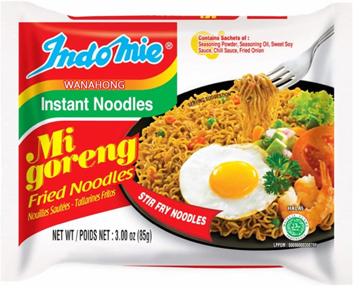WaNaHong Indomie Mi Goreng Original AUTHENTIC 85g (Case of 40) [Product of Indonesia]