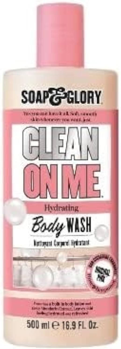 Soap And Glory (Pack of 2) CLEAN ON ME Hydrating Body Wash 500ml & CALL OF FRUITY Refreshing Body Wash 500ml 2 BOTTLES Musk, amber, woody, tropical notes, cream