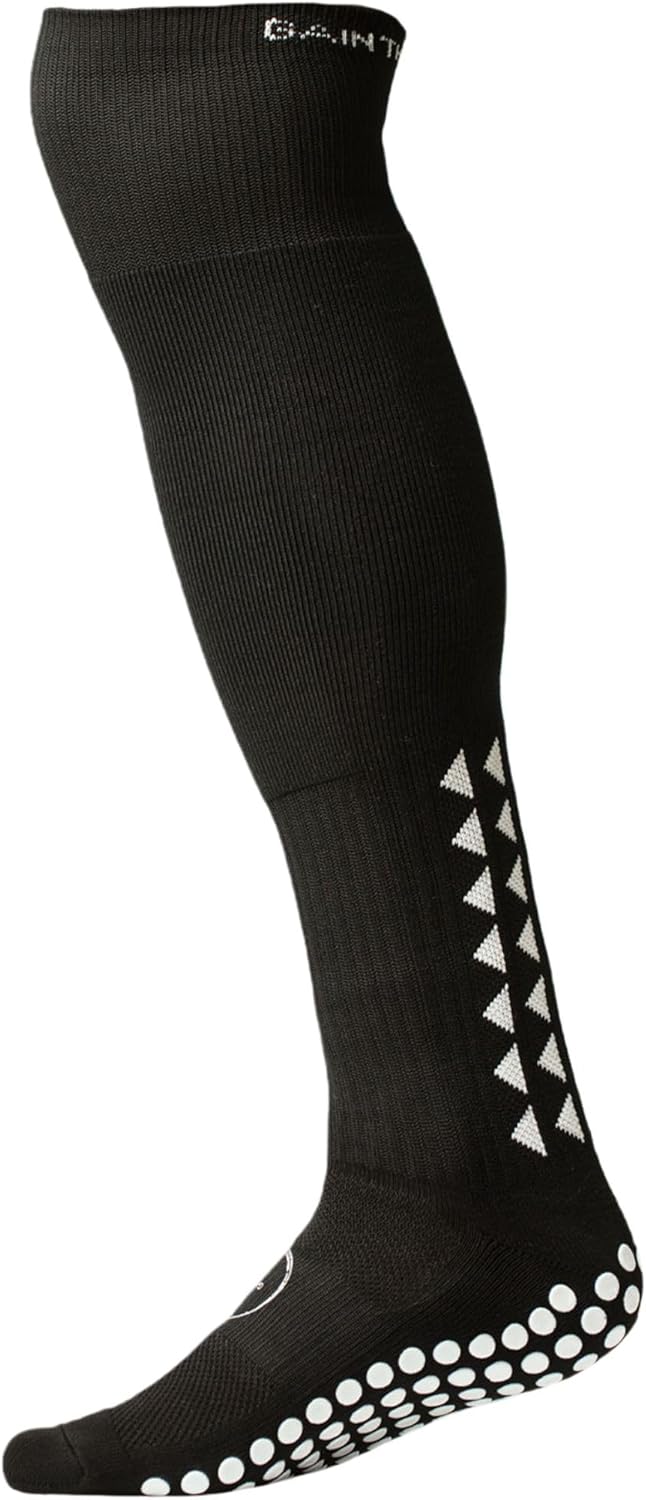 Gain The Edge Full Length Grip Socks for Men, Anti-Slip Football Socks, Breathable Non Slip Athletic Socks for Soccer, Running, Basketball, Yoga