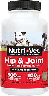 Nutri-Vet Hip & Joint Chewable Dog Supplements - Formulated with Glucosamine & Chondroitin for Dogs - 75 Count