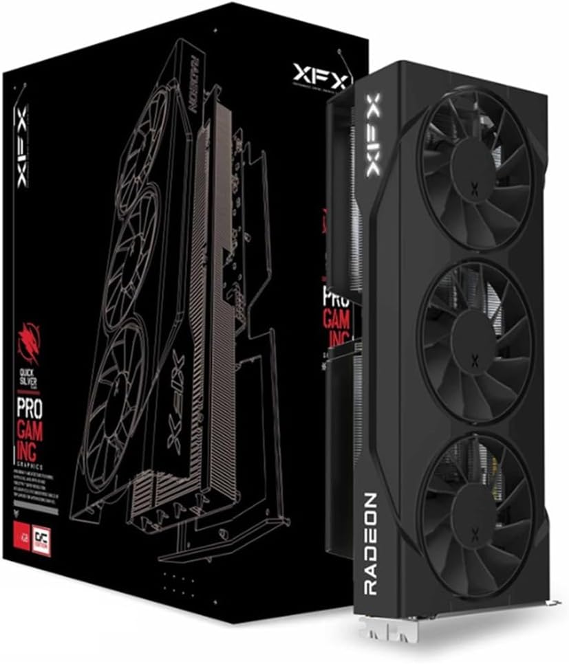 XFX Swift AMD Radeon RX 9060XT OC Triple Fan Gaming Edition with 16GB GDDR6 HDMI 2xDP, AMD RDNA™ 4 (RX-96TS316B7)