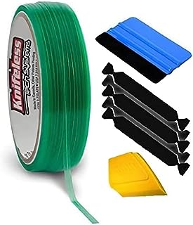 VViViD Knifeless Vinyl Wrap Cutting Tape Finishing Line 10M Plus 3M Toolkit (Blue Applicator Squeegee, Yellow Detailed Squeegee and Black Felt Edge Decals)