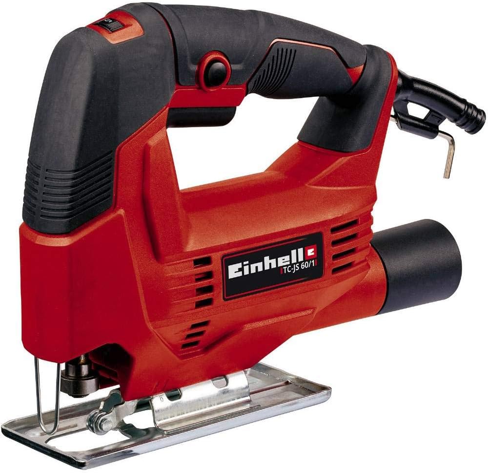 Einhell TC-JS 60/1 Electric Jigsaw | 60mm Cutting Depth, Swivel Soleplate For 45° Mitre Cuts, Electronic Speed Control, Dust Extractor, Soft grip Handle | Power Saw For Wood, Plastic and Metal