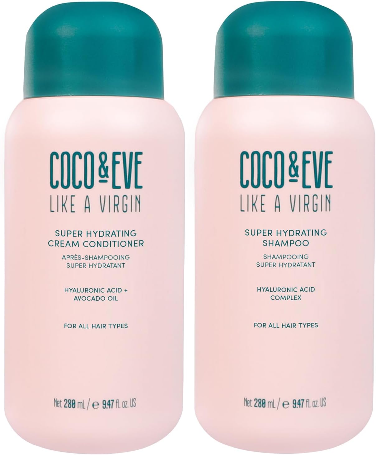 Coco & Eve Like A Virgin Shampoo & Conditioner Bundle Kit - Natural, Sulfate free Hair Care with Argan Oil, Coconut and Avocado Oil | For Dry Damaged, Color Treated Hair | Anti Frizz
