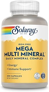 Solaray Mega Multi Mineral No Iron, Vitamin Capsules (076280045147) (200 Capsules, 50 Servings)