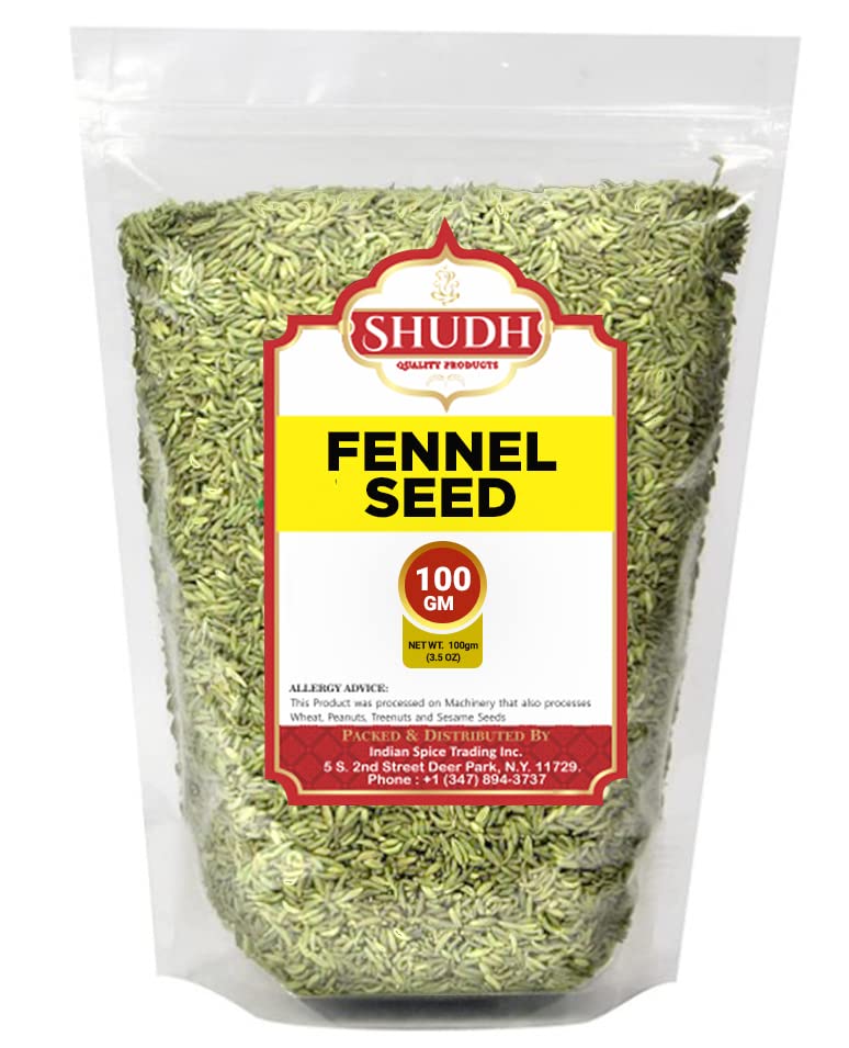 Fennel Seeds 100 GM | 3.5 oz | (Saunf Sabut) Whole Spice All Natural ~ Gluten Friendly | NON-GMO | Vegan | Indian Origin