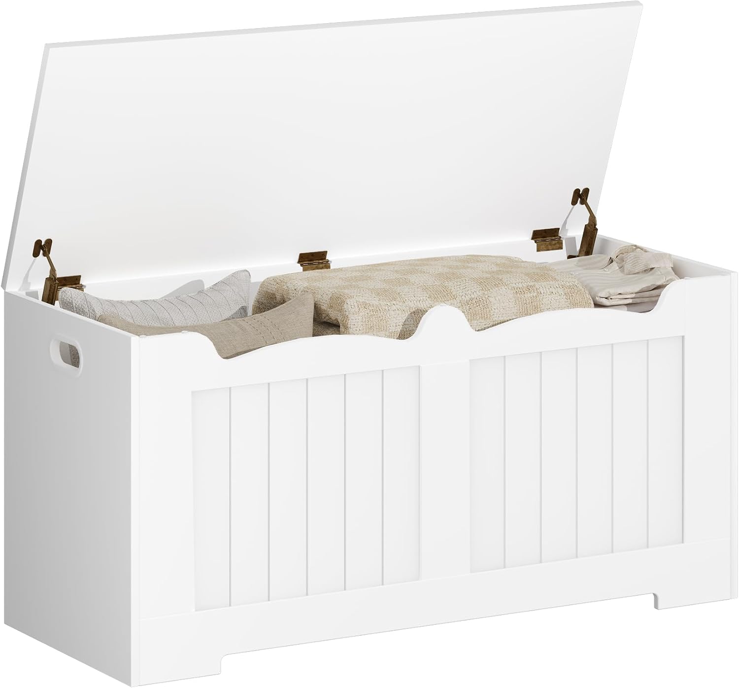 Hzuaneri Storage Chest with 2 Secure Hinge, 100 cm, White