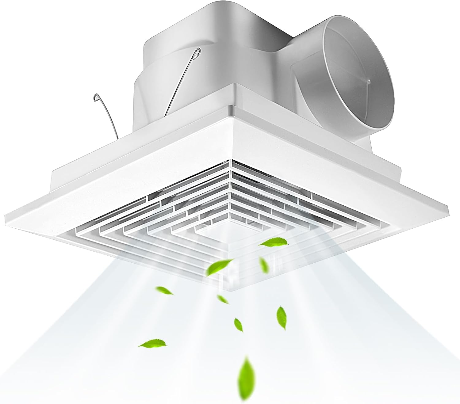 FEITON 90 CFM Bathroom Fan Exhaust Fan Ceiling Mount, 25W, 110V, 0.95 Sones, Square Quiet Ventilation, 4-in Duct, 8" x 8" Mounting Hole