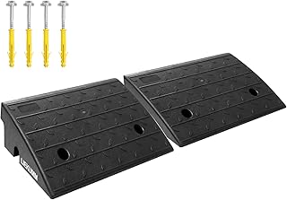 LIEKUMM 4.9" Rise Curb Ramp, 22000 LBS/10 T Capacity Heavy Duty PVC Driveway Ramps, Anti-Slip Threshold Ramps for Cars, Bikes, Scooter, Motorcycles, Pack of 2