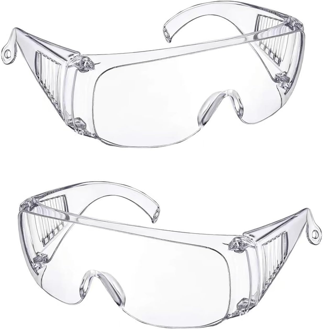 2 Pcs Protective Glasses, Safety Glasses, Transparent Safety Goggles for Work, Industrial, Outdoor, and DIY Projects – Impact-Resistant, Clear, Comfortable Fit