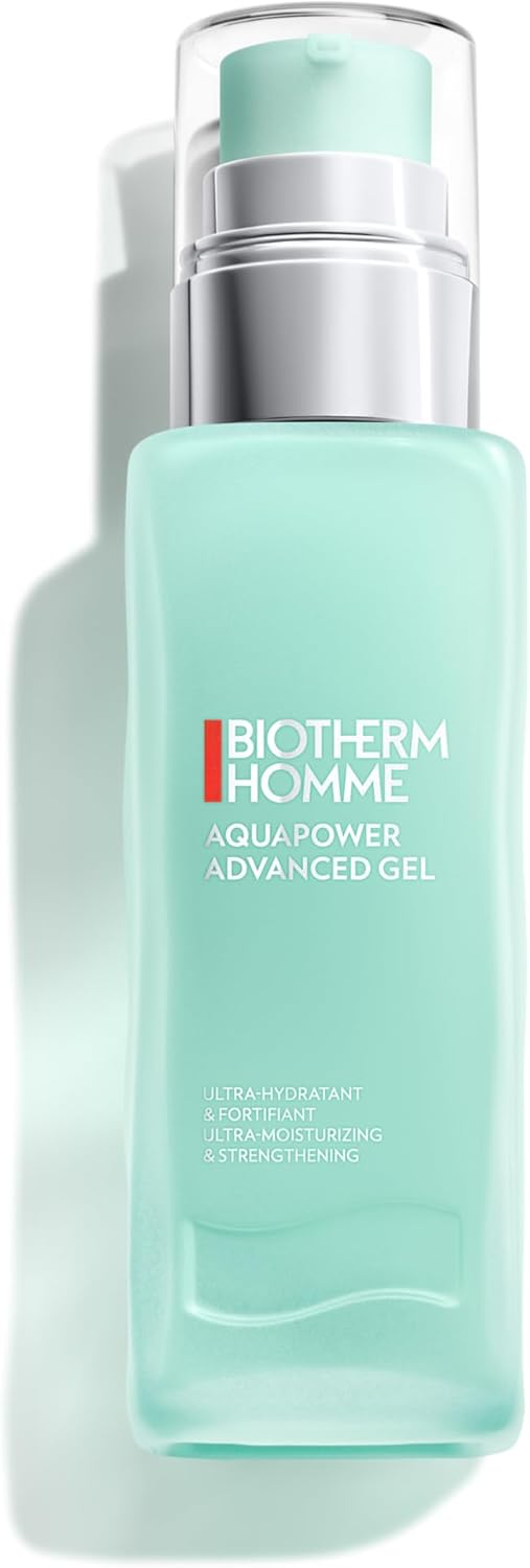 Biotherm Homme Aquapower Advanced Gel with Life Plankton and Oligo Minerals, Refreshing Face Gel for Men, Intensive Day Cream for Revitalised Skin, 75 ml