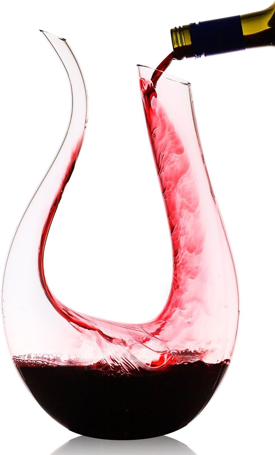 Wine Decanter,Towinle Red Wine Carafe Leadfree Crystal Glass Wine Aerator Wine Presents, Wine Accessories (1200 Milliliter)