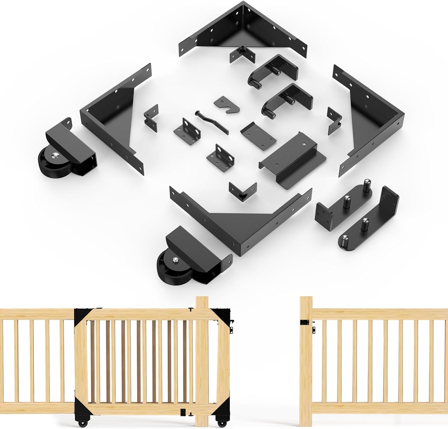 MOFEEZ Sliding Gate Kit Heavy Duty Rolling Gate Hardware Kit for Smooth Quiet Sliding Operation