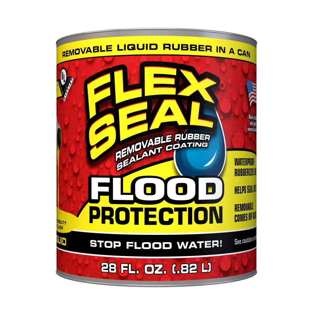 Flex Seal Liquid Flood Protection, 28 oz, Waterproof Rubberized Liquid, Removable, Use on Windows, Doors, Garage Doors, Seams, Casings, Thresholds, Conduits, Vents, Ducts, and More