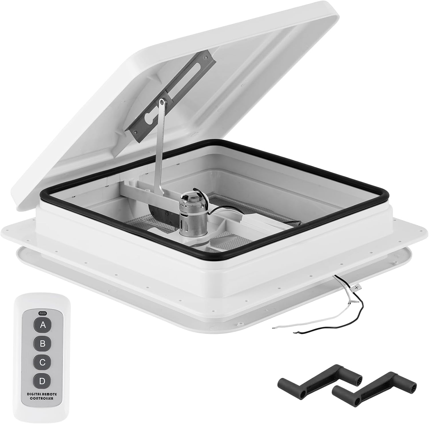 14" Campervan Roof Vent Fan with 12V Fan RV Roof Vent Fans with Remote Control RV Van Roofs Vents Fans for Camper Trailer Universal with 6" Blades