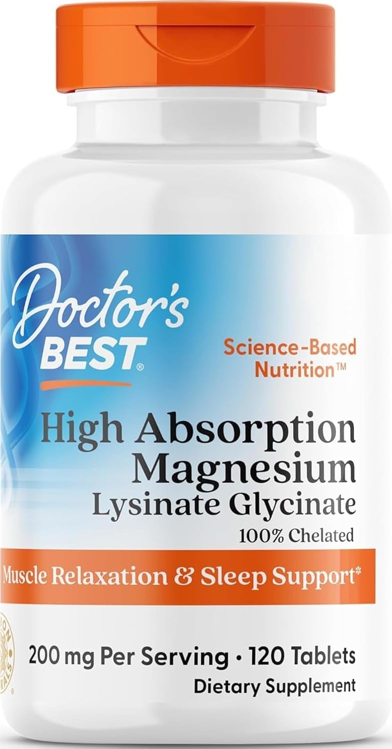 Doctor's Best High Absorption Magnesium Glycinate Lysinate, 120 Count