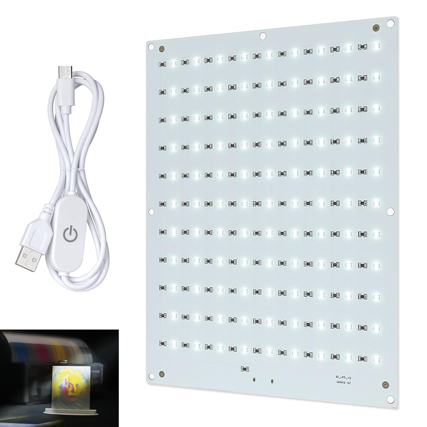 CMYK Lithophane LED Backlight Board Kit Compatible with Bambulab A1/A1 mini Combo/P2S/P1P/P1S/X1C/X1E AMS 3D Printer for 3D Printed Photo Model Light Board