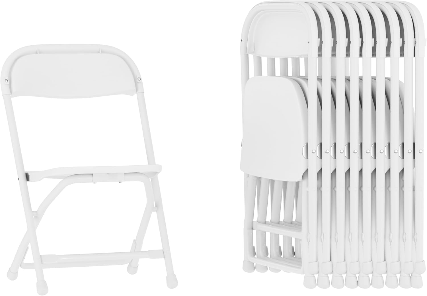 Flash Furniture Timmy Kids Plastic Folding Chairs for Pre-K through Kindergarten, Children's Folding Chairs for Daycare and Events, Set of 10, White