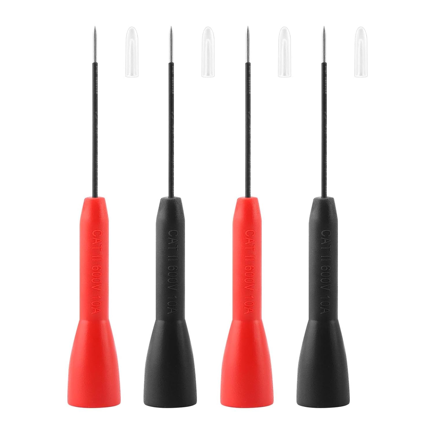 4 Pack 2mm Extended Needle Test Probes, Multimeter Test Leads, 600V/10A Non Destructive Multimeter Test Probe for Fluke Leads tl71 tl75
