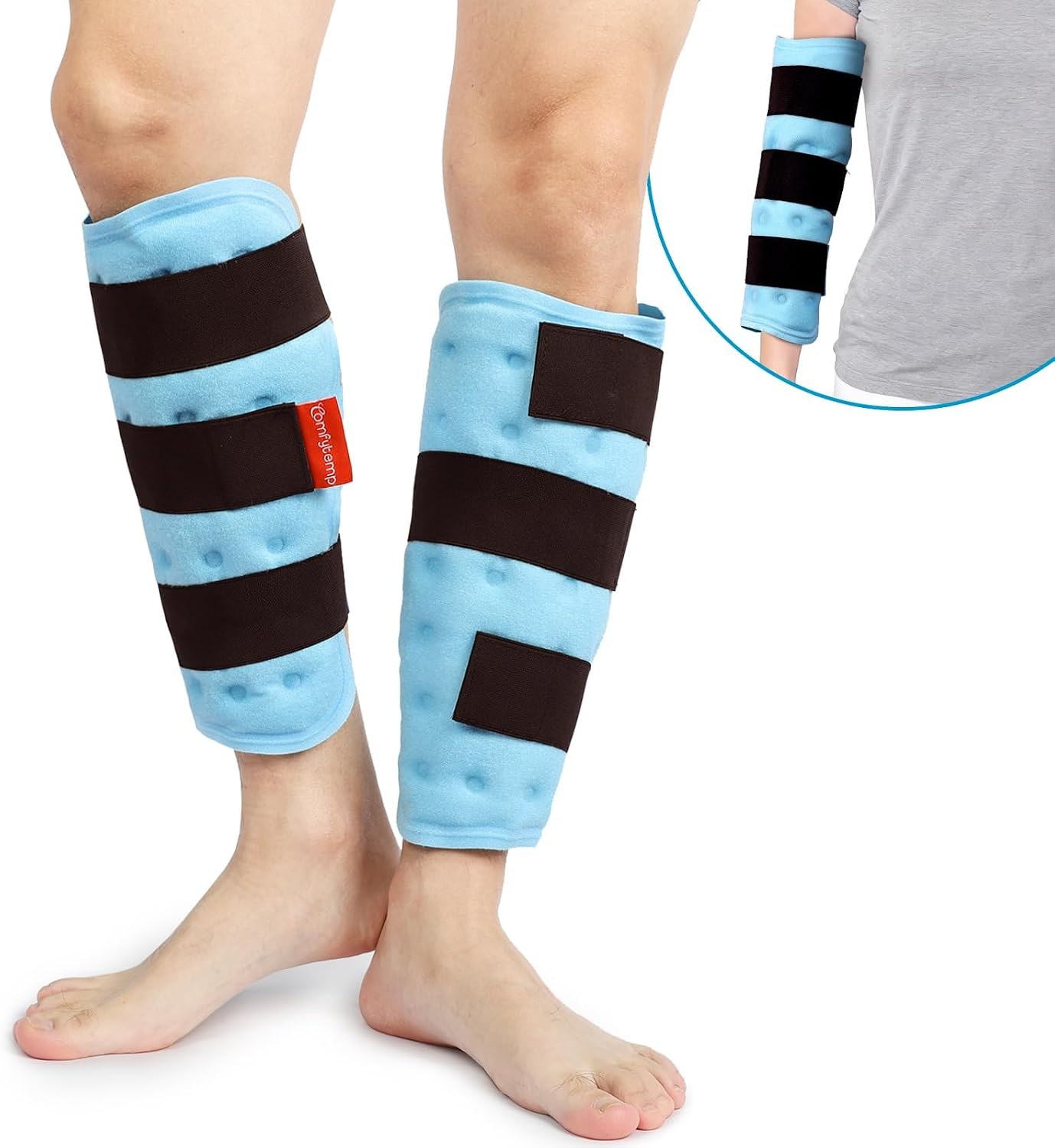 Comfytemp 2-Pack Leg Ice Pack Wrap for Sports Injuries, Hot & Cold Therapy
