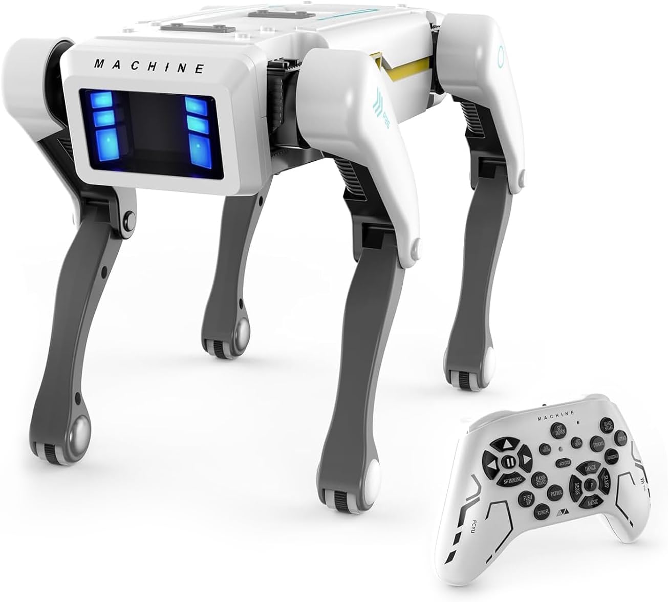 PLACHIDAY Robot Dog, Rechargeable Interactive Programmable Robot Dog Toy for Kids with Voice Commands, Remote Control, touch sensing for Children/Adult/Family