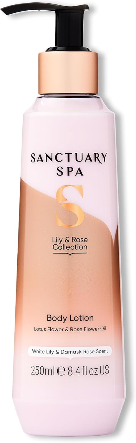 Sanctuary Spa Lily And Rose Body Lotion, Body Moisturiser, With Lotus Flower And Vitamin C, Vegan And Cruelty Free 250ml