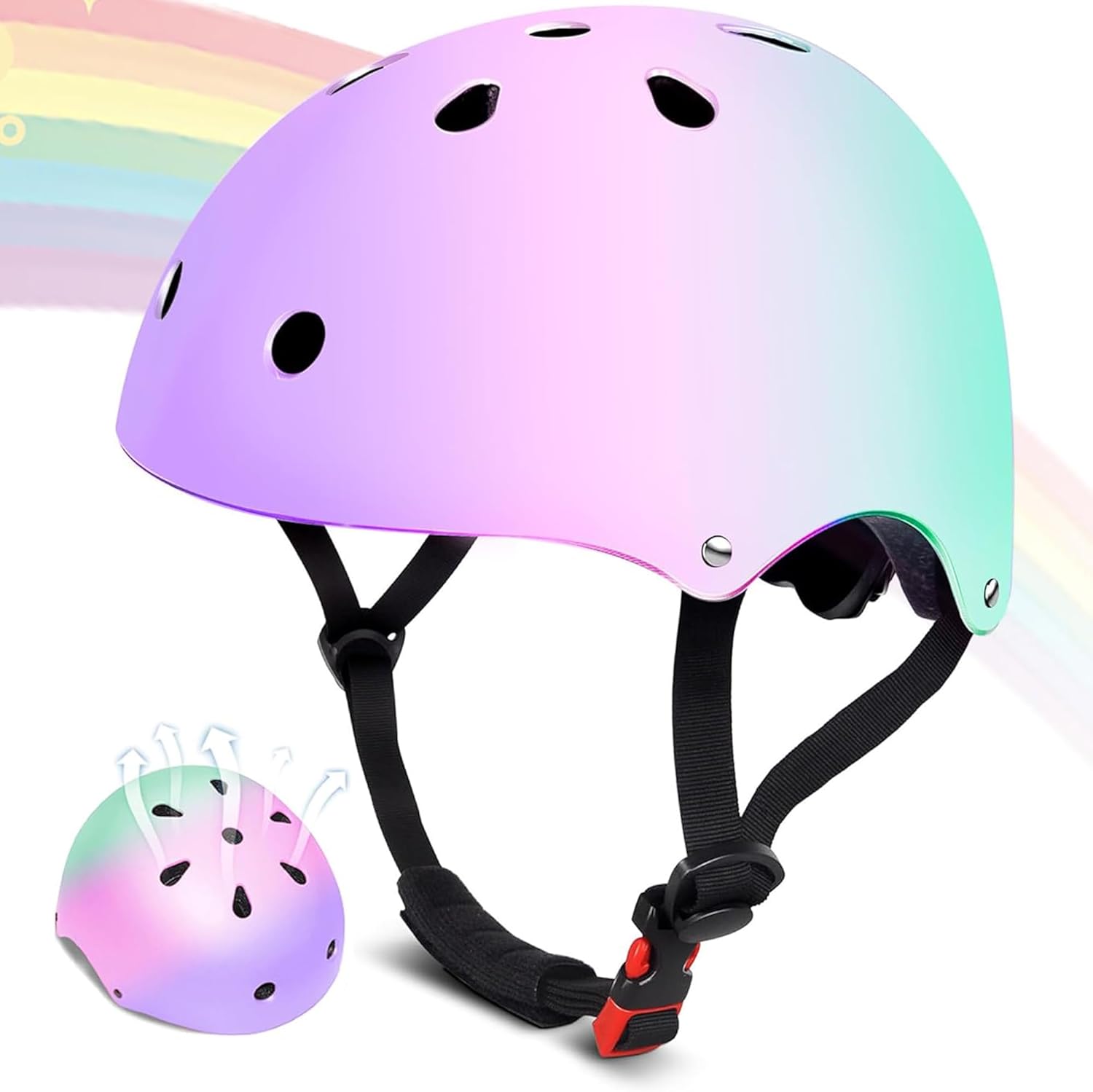 Kids Helmet for 2-3-5-8-14 Ages(Toddler/Kids/Youth) Girls and Boys, Ventilation and Impact Resistance Toddler Helmet for Multi-Sport Bicycle Scooter Inline Roller Skate and Skateboarding