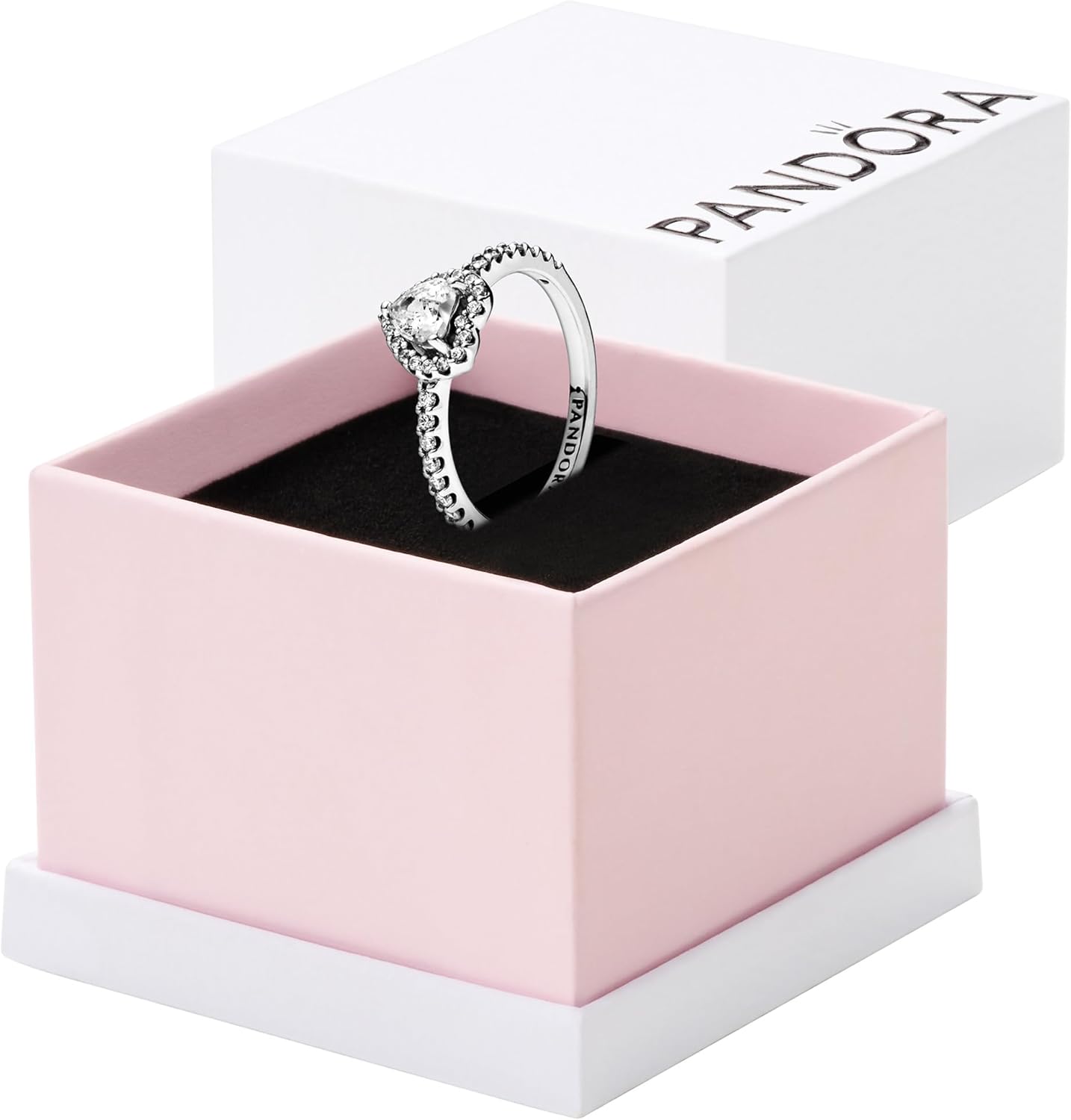 PANDORA-Elevated Heart Ring-With Gift Box