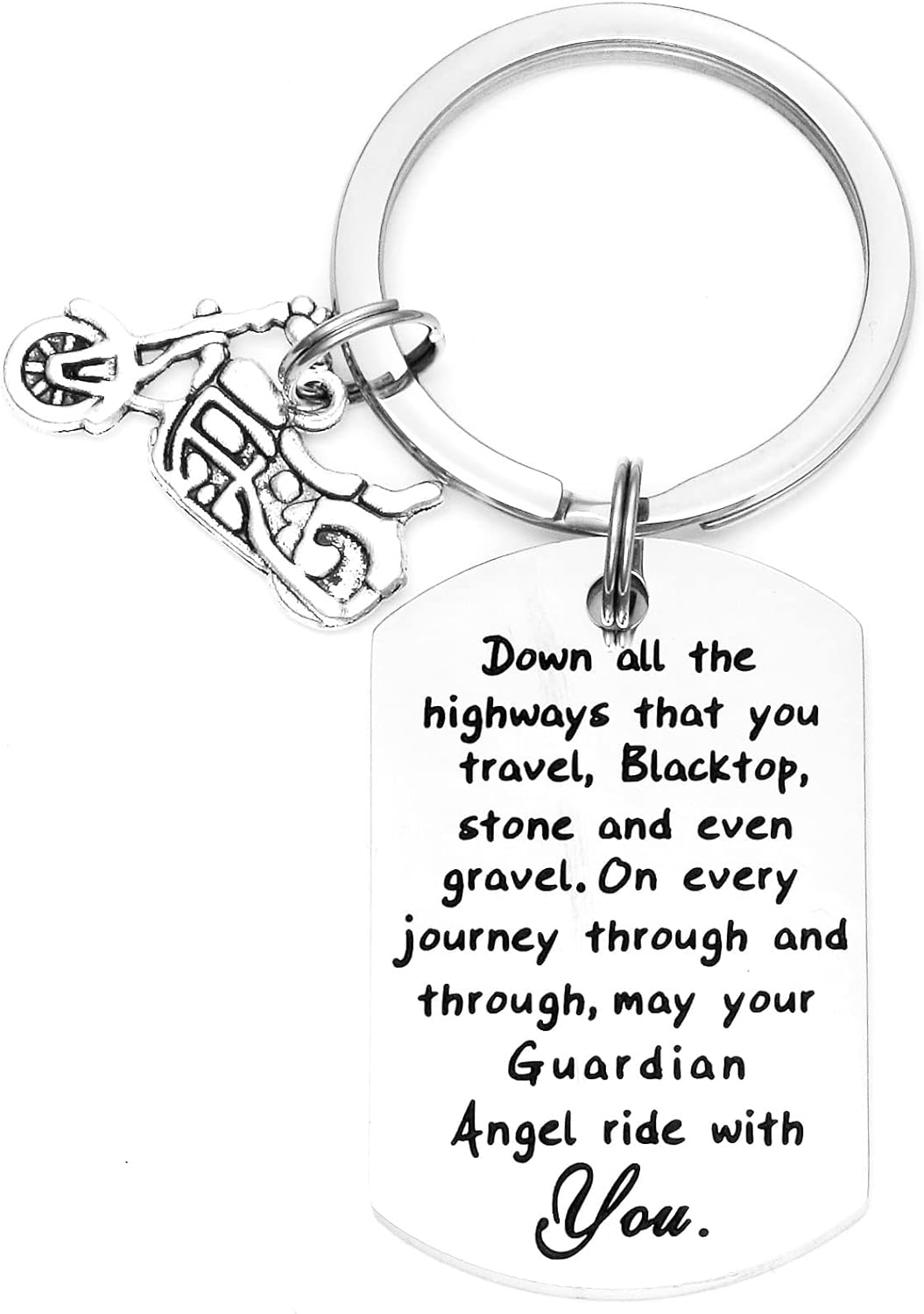 HUTIMY Ride Safe Keychain Gifts for Men Motorcycle Biker Key Chain Jewelry for Rider Key Ring Motorcycle Keychain