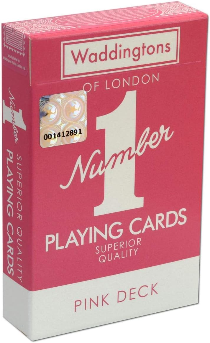 Waddingtons Number 1 Classic Pink Playing Cards – Stylish Deck for Snap, Poker & Blackjack – Travel Game & Fun Gift for Kids Ages 6+