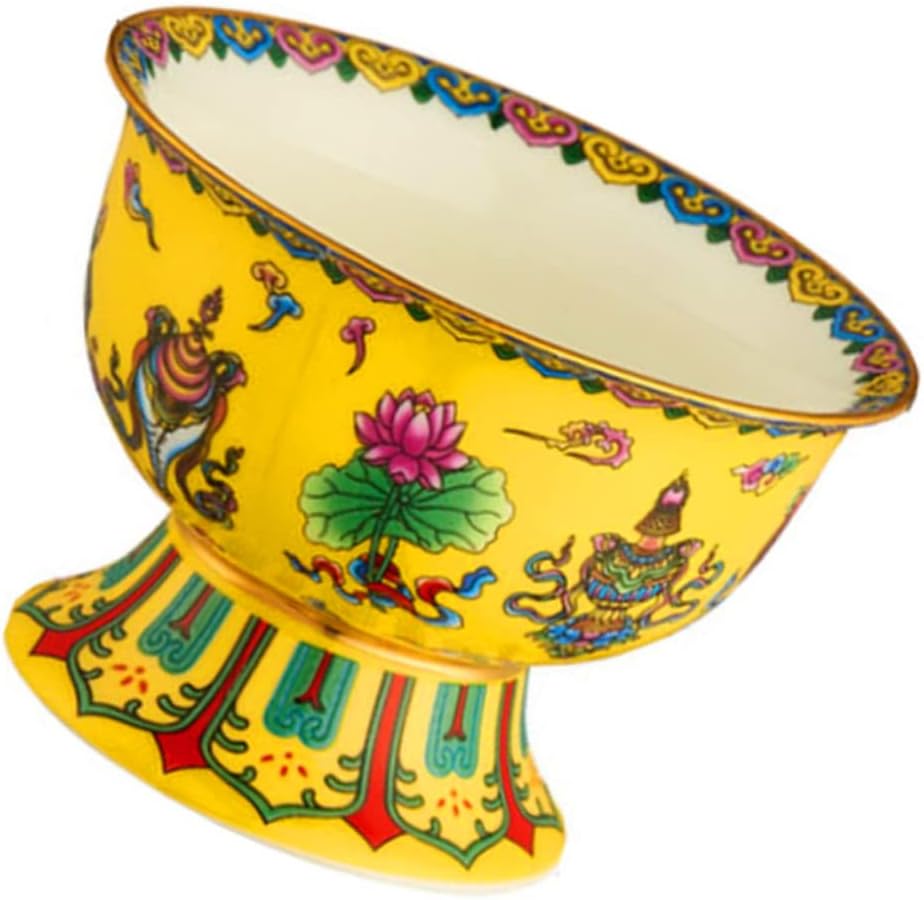 Gatuida Ceramic Temple Rice Holder Smooth Home Decorative Items Decor Bowl Home Dcor Products Buddhist Offering Bowl