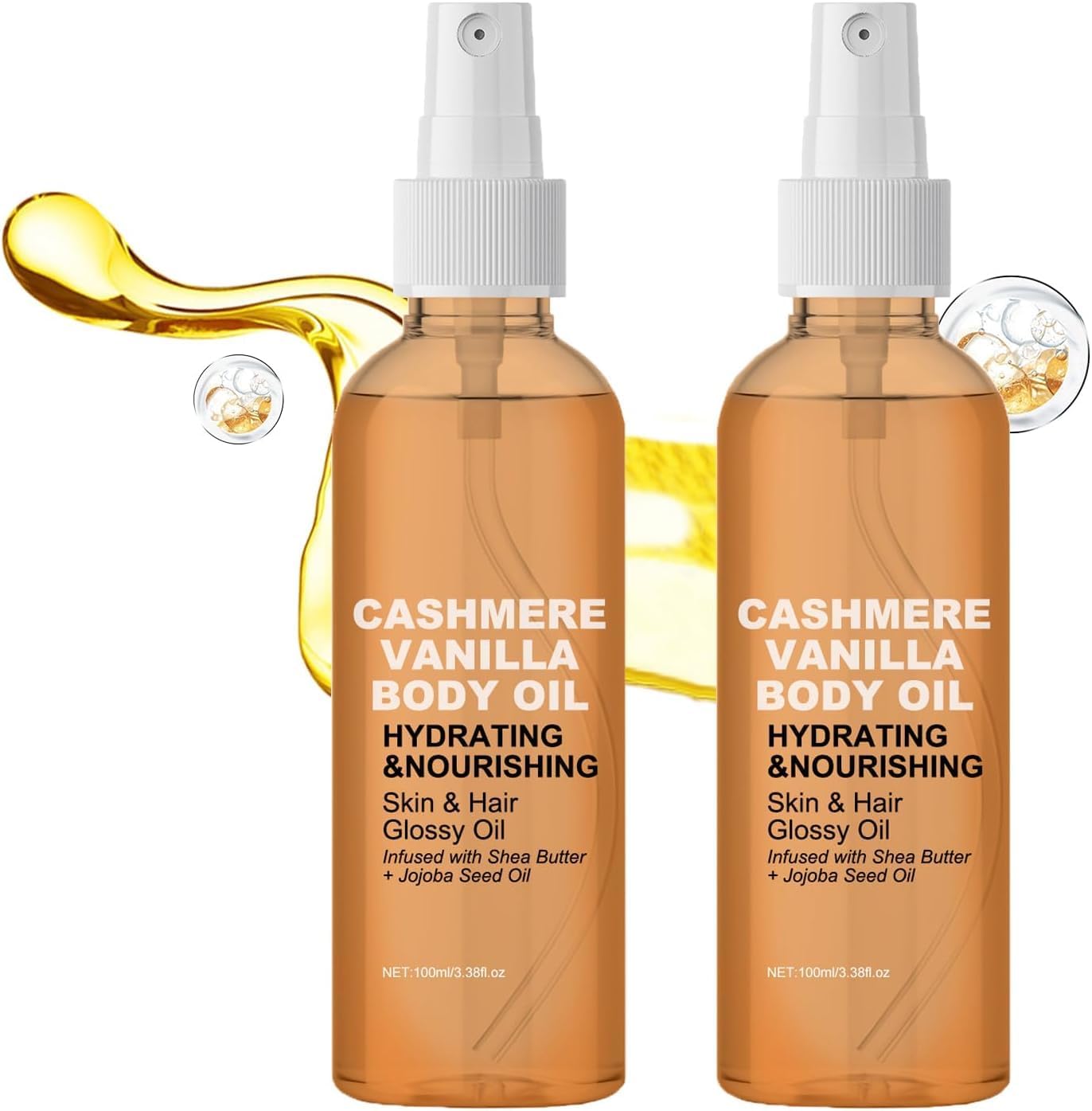 Vanilla Cashmere Body Oil, Vanilla Cashmere Lotion, Face and Body Oil for Women, Moisturizing Massage Oil Spray for Skin, Massage Body for Dry Skin (2)