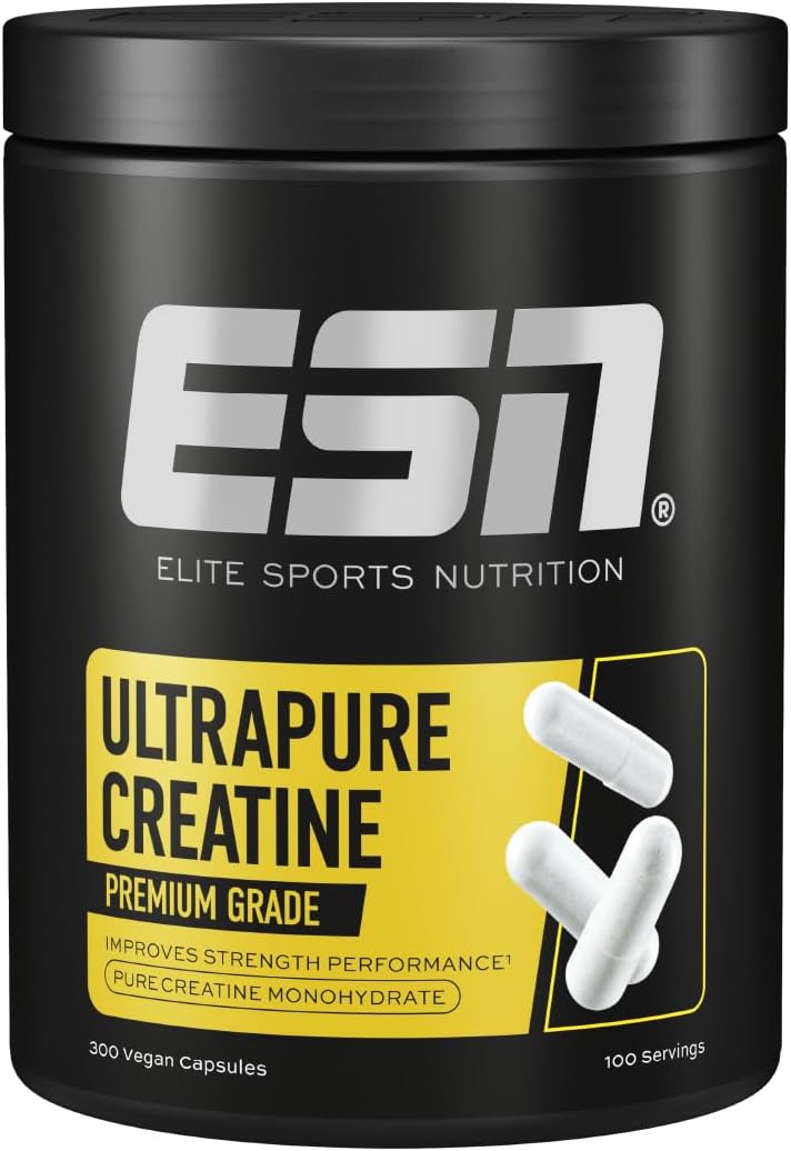ESN Creatine Giga Caps, 300 Capsules, 0.77 lbs, 100 Servings Creatine Monohydrate - Vegan - Made in Germany, Laboratory Tested
