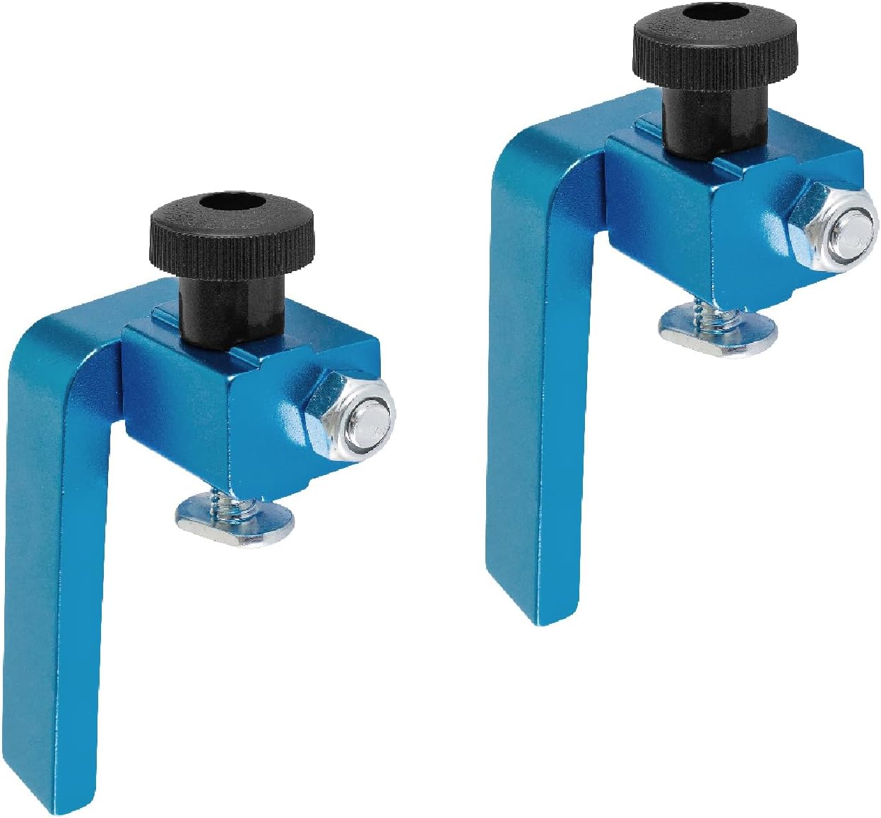 POWERTEC 3" Fence Flip Stop for Table Saw, Miter Saw, and Drill Press, T Track Accessories for Woodworking, 2PK (71367-P2V)