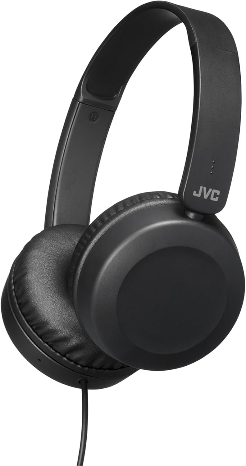 JVC Foldable Lightweight HA-S31M On-Ear Headphones with Built-In Remote, Microphone and Call Handling, Black