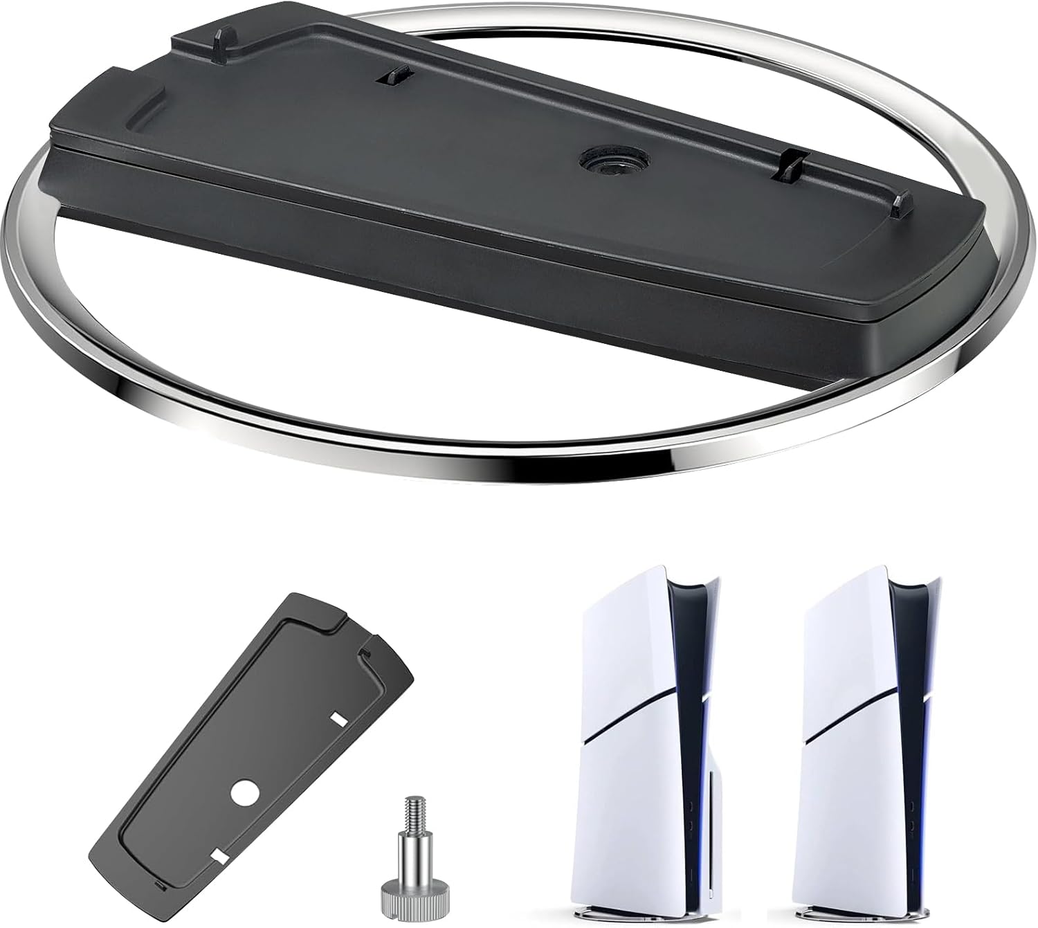 HARIKIKI Vertical Stand for PS5 Slim & Disc/Digital Console, Base Stand for PS5 Accessories with Anti-Slip Pad and Screw