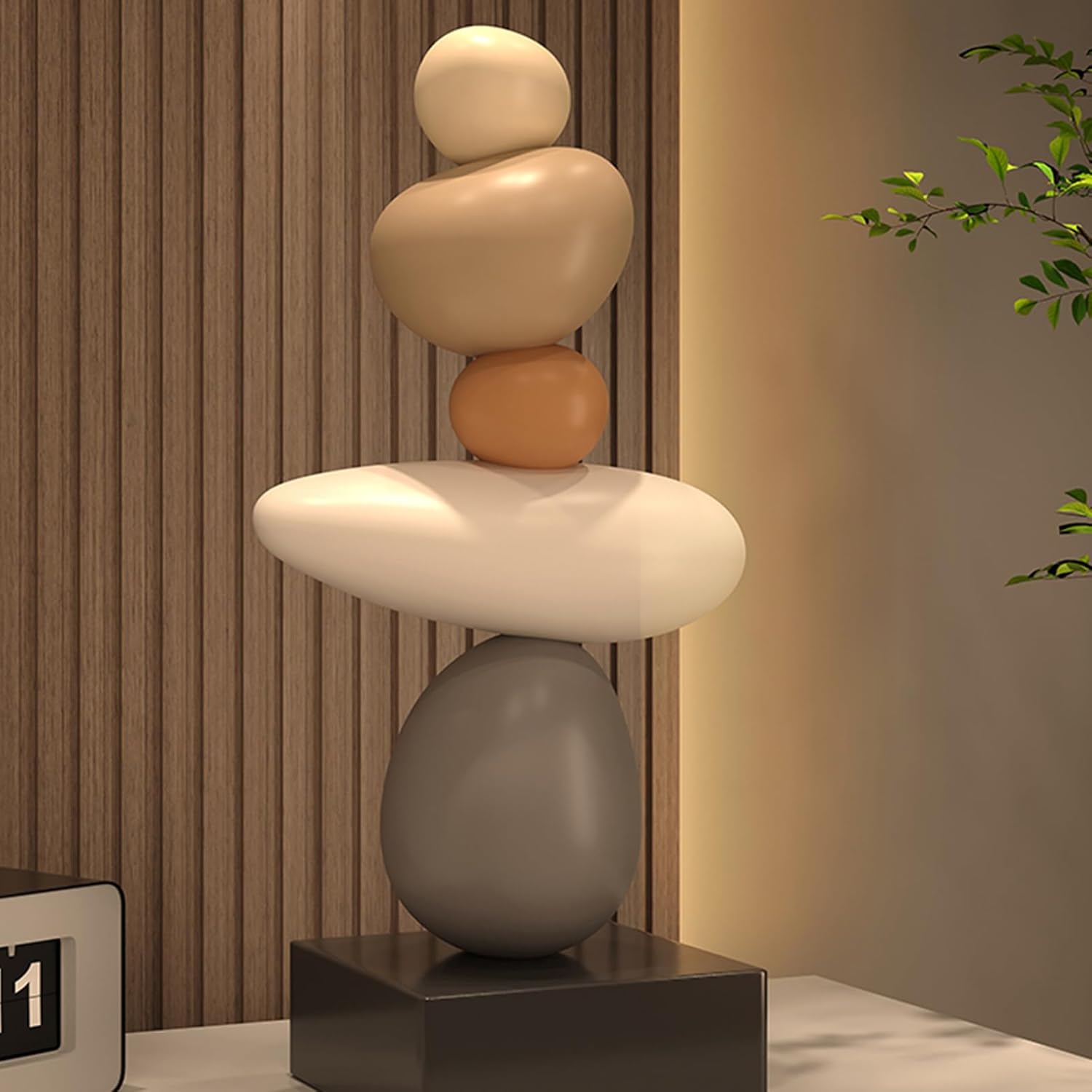 SyLabY Desktop Decoration, Creative Luxury Stone Turn Luck Happiness Study Office Home Sculpture, Porch Living Room TV Cabinet Decoration Statuette Housewarming Gift