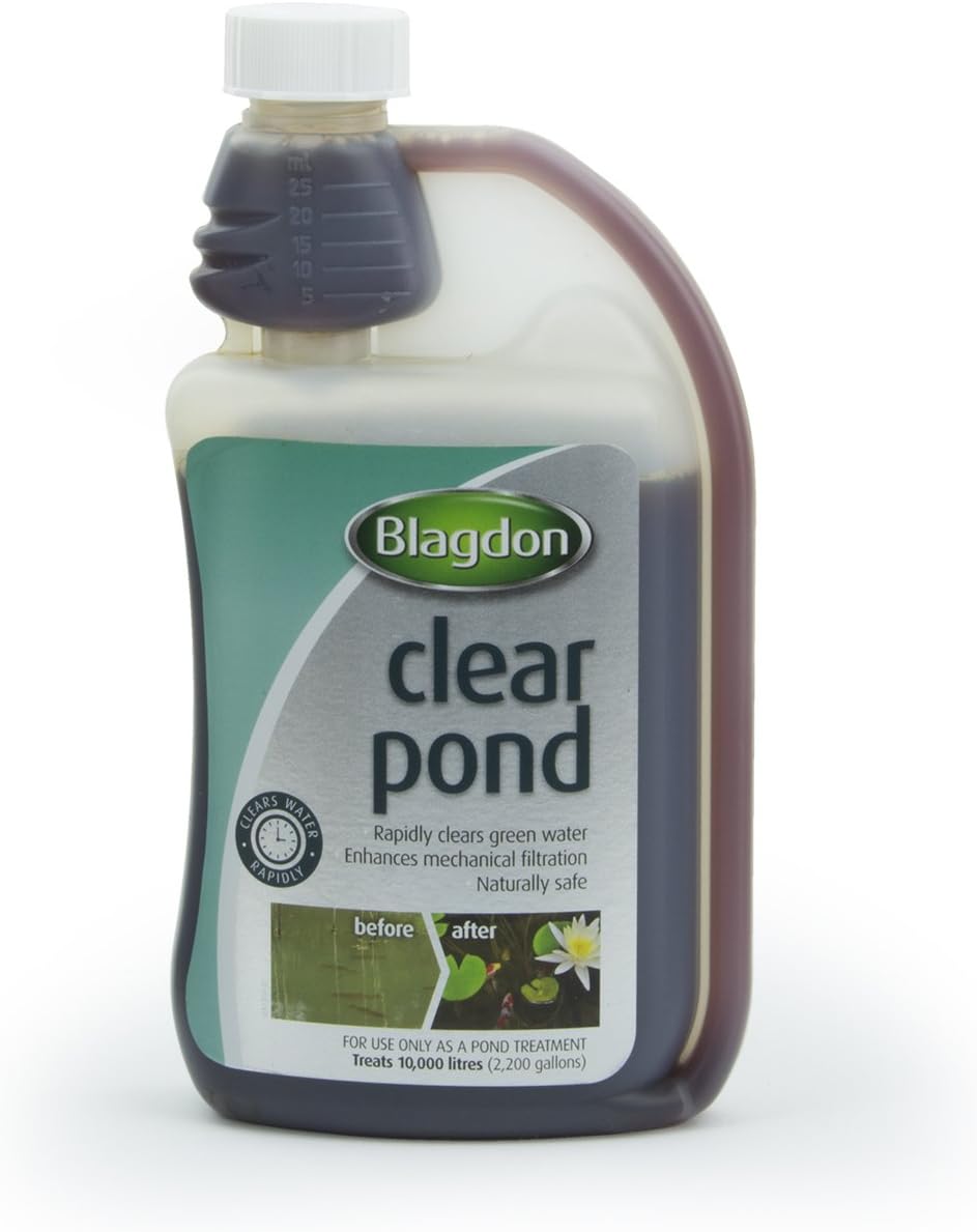 Blagdon Clear Pond Water Treatment, 500 ml, Clears Dirty Green or Brown Cloudy Water Quickly, Natural, Wildlife Safe, Harmless to Fish and Filter Bacteria, 500ml, Treats 10,000 Litres of Water