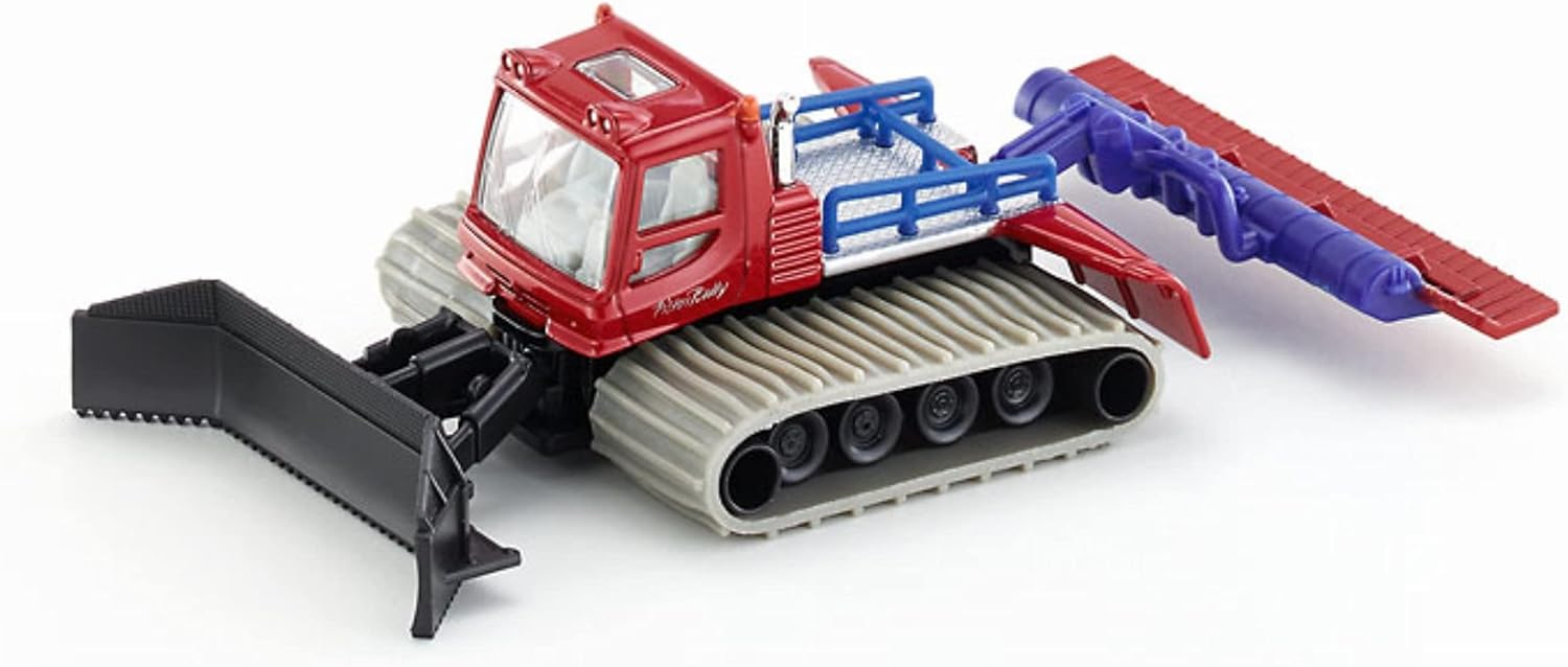 Siku 1897, Pistenbully, 1:87, Metal/Plastic, Red/Blue, Movable Crawler Track, Pivoting Snow Blade