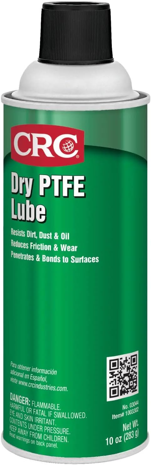CRC Dry PTFE Lube, 10 Wt Oz, NSF H2 Registered Lubricant with Advanced Dry Film Technology, Plastic-Safe, Aerosol Spray (Pack of 1)
