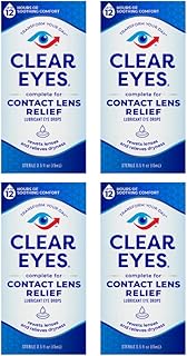 Clear Eyes Contact Lens Relief Soothing Eye Drops 0.50 oz (0.5 Fl Oz (Pack of 4))