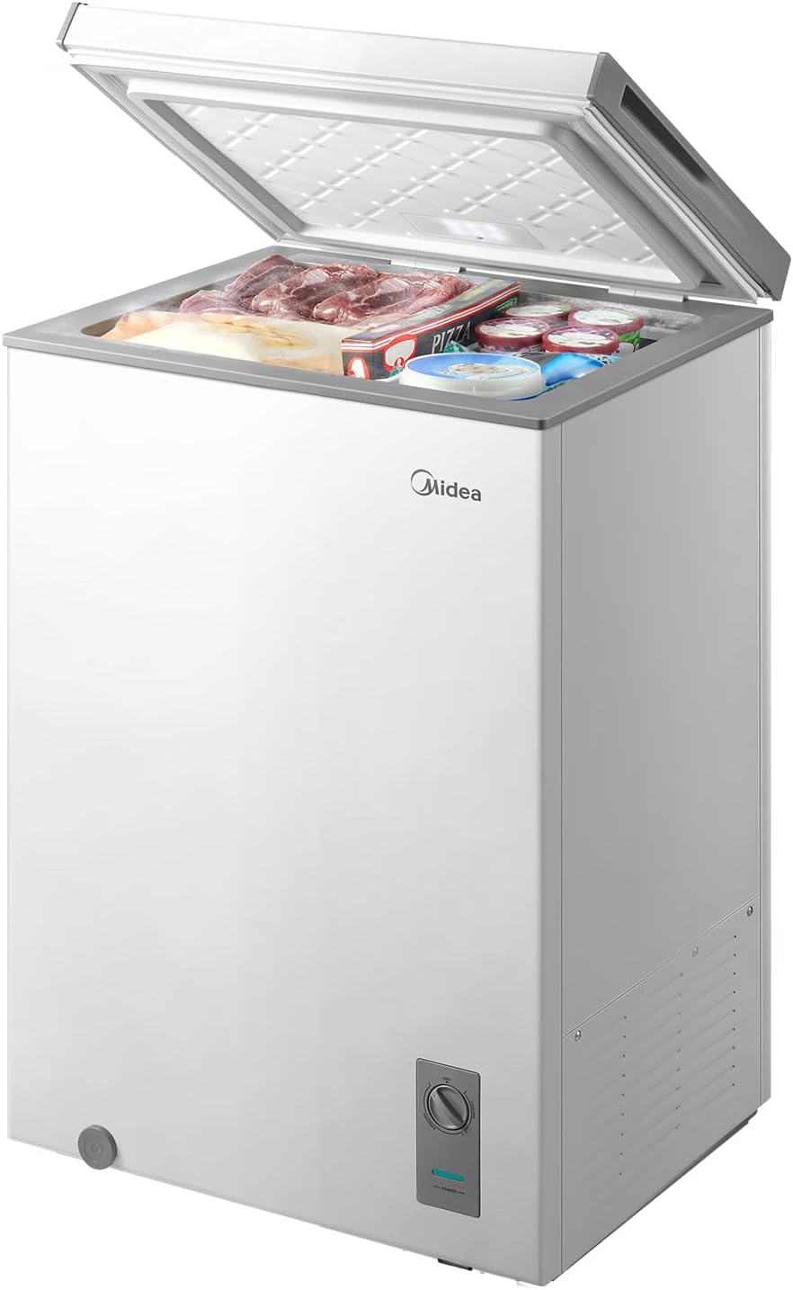 Midea MERC04C4BAWW 3.5 Cubic Feet Chest Freezer, Cu.ft-Convertible, White