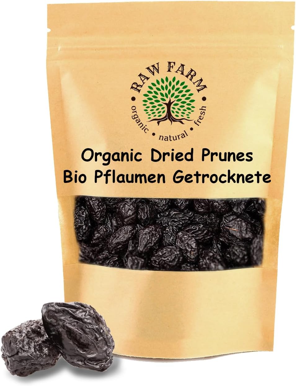 1 kg Organic Dried Pitted Soft Prunes – No Addded Sugar, No Preservatives, Sorbate-Free, Unsulfured | Naturally Sweet, Non-GMO, Fiber-Rich Snack