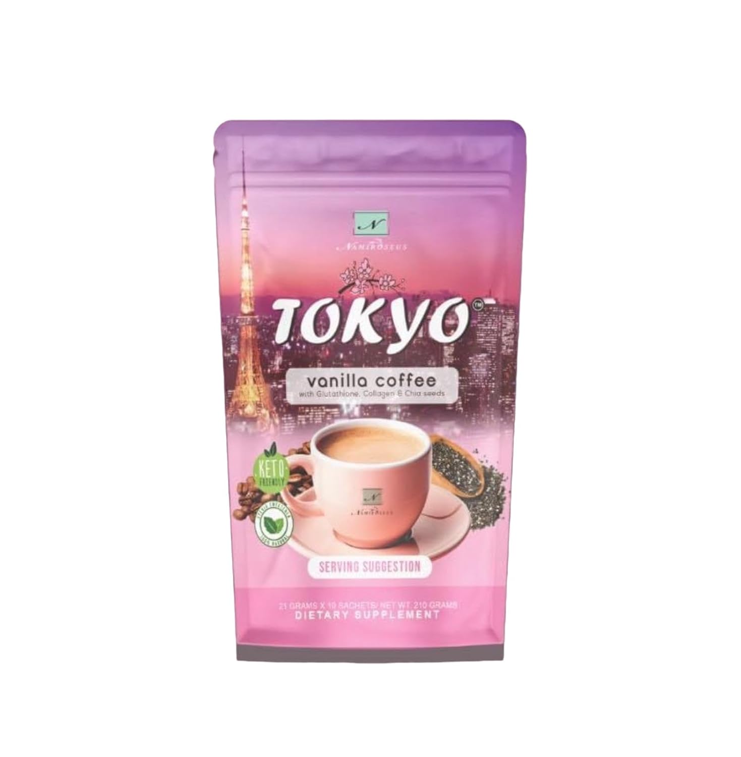 Namiroseus TOKYO Vanilla Coffee, 21g x 10 Sachets, 10 Count (Pack of 1)