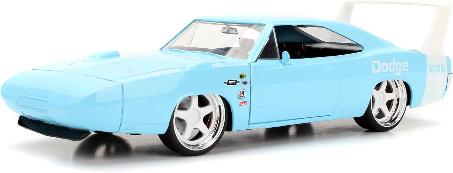 Big Time Muscle 1:24 1969 Dodge Charger Daytona Die-Cast Car, Toys for Kids and Adults(Sky Blue)