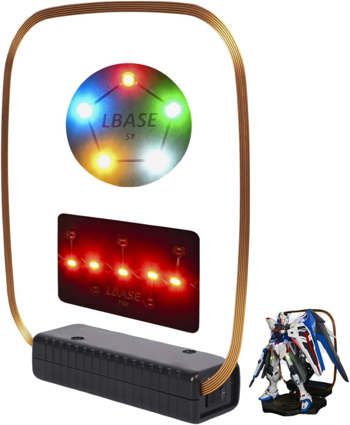 LBASE 4th gen Wireless Led Light Set Compatible for Gundam MG Model, for Gunplas MG RG HG MGSD Q Kits, Wireless Induction LED Lights, Model Toys Add Lamp Beads (LBASE-4th)