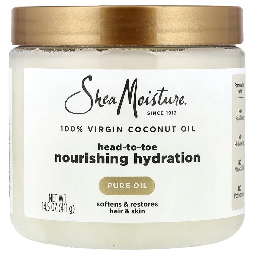 SheaMoisture 100% Virgin Coconut Oil for Hair, Body, Skin Moisture 14.5oz
